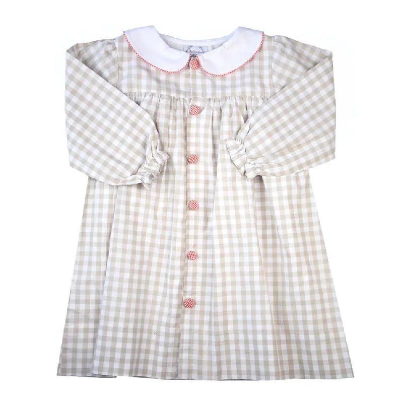 Autumn Khaki Gingham Dress Vintage unclassified dresses