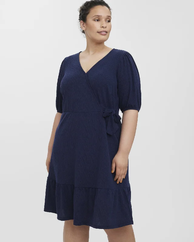 Kylie Wrap Dress | Navy Breathable unclassified dresses