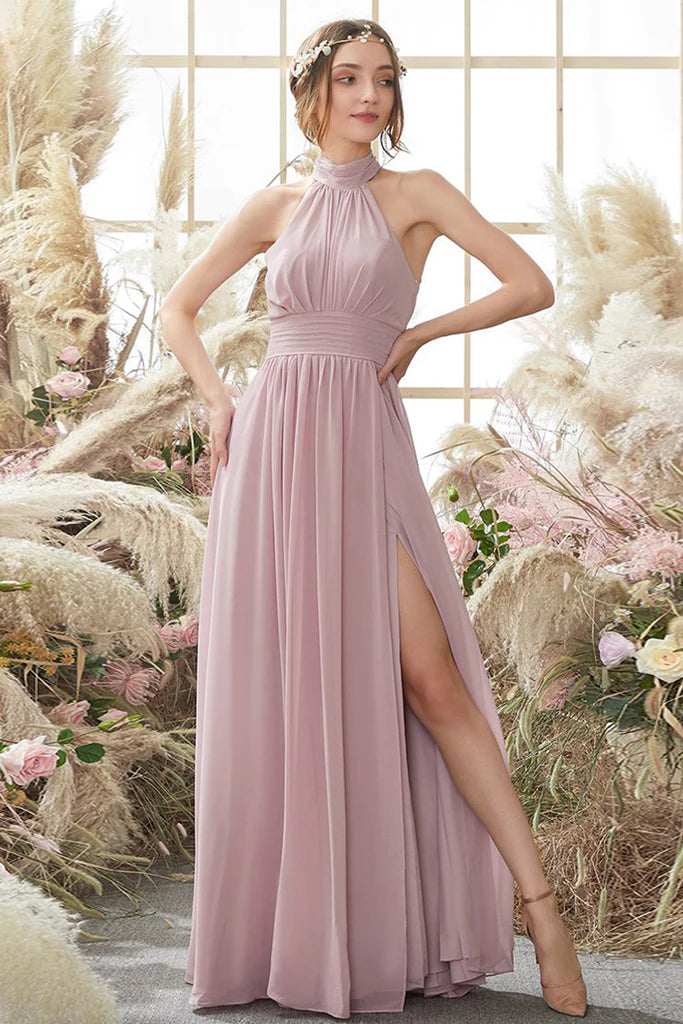 Kyra Sleeveless Chiffon Scoop Natural Waist A-Line/Princess Floor Length Bridesmaid Dresses Petite unclassified dresses