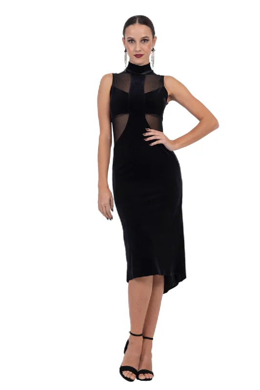 La Noche Velvet Tango Dress With Mesh Details Wedding guest unclassified dresses