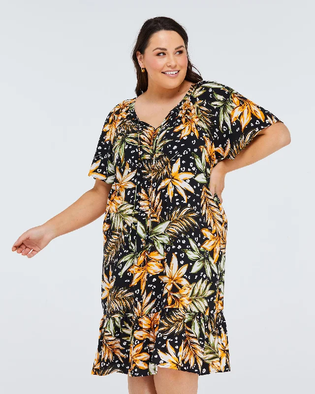 La Palma Dress | Print Ruffled floral dresses