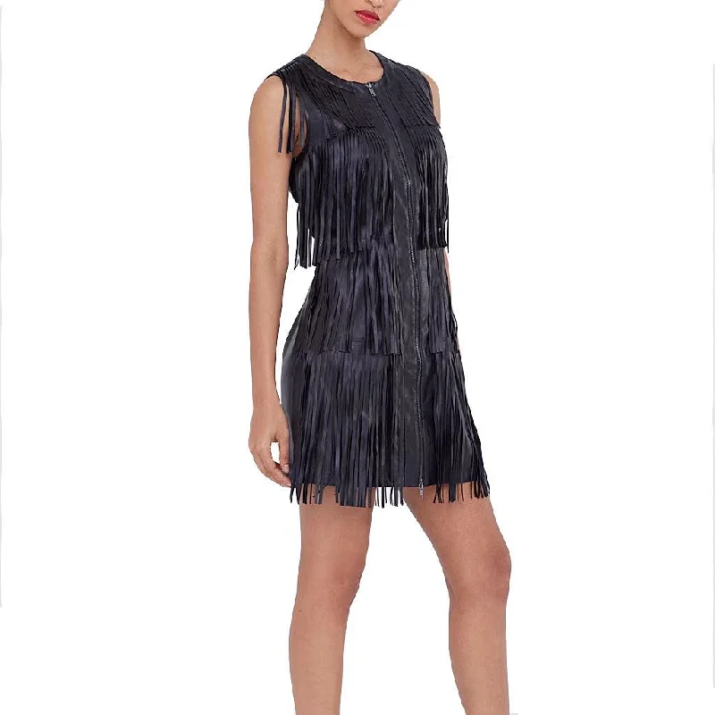 Leather Fringe Dress For Carnival Unique unclassified dresses