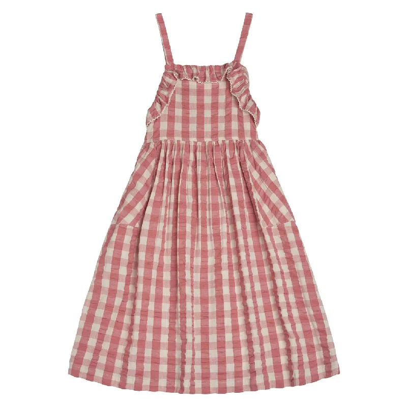 Little Cotton Clothes Sorbet Seersucker Gingham Ladies Thalia Pinafore Breathable unclassified dresses