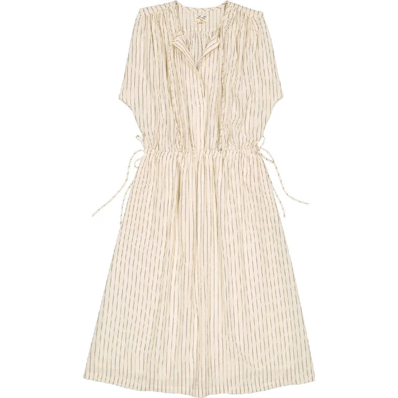 Louis Louise Cream Cotton Crepe Stripe Yevanne Dress Lounge unclassified dresses