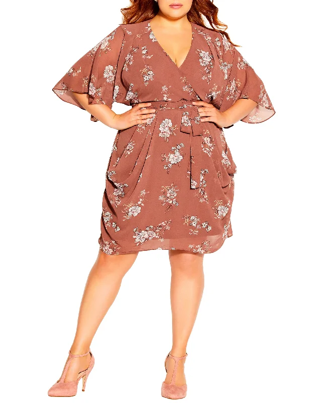 Mallory Imperial Wrap Dress | Brown / White Sexy unclassified dresses