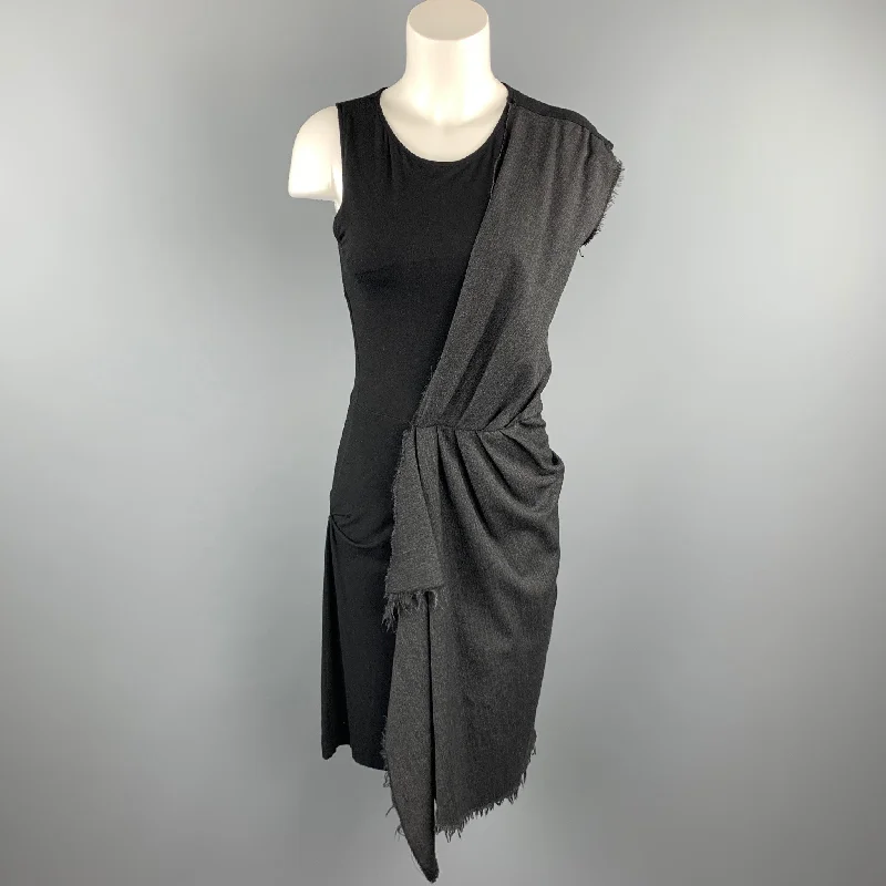 MCQ by ALEXANDER MCQUEEN Size S Black & Charcoal Viscose Blend Sleeveless Shift Dress Dark color unclassified dresses