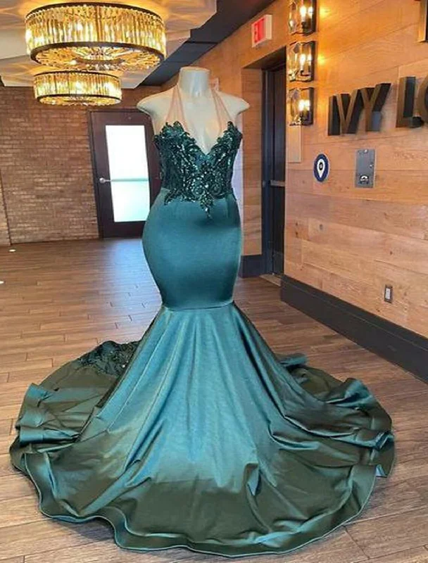 Mermaid / Trumpet Quinceanera Dresses Celebrity Style Dress Formal Court Train Sleeveless V Neck African American Imitation Silk Backless with Glitter Embroidered unclassified dresses