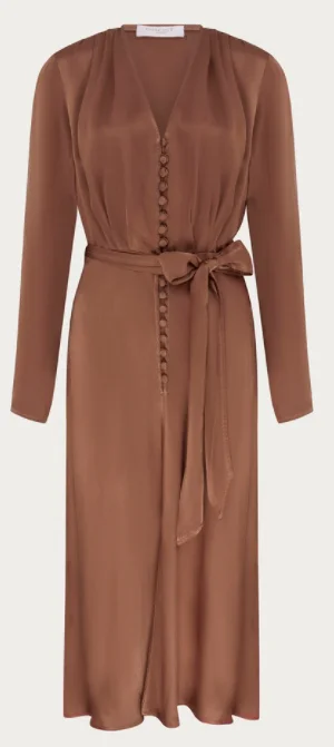 Meryl Dress Light Brown Ruched unclassified dresses