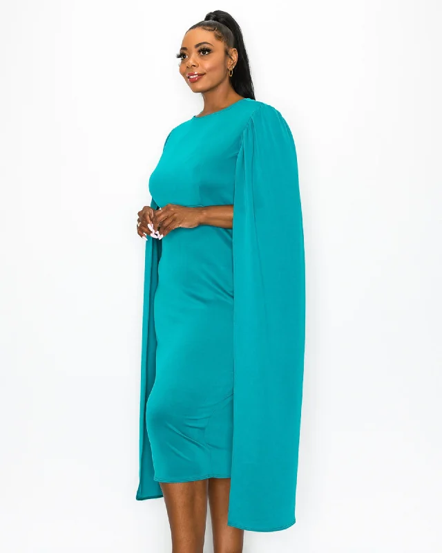 Naomi Cape Dress | Jade Women's unclassified dresses