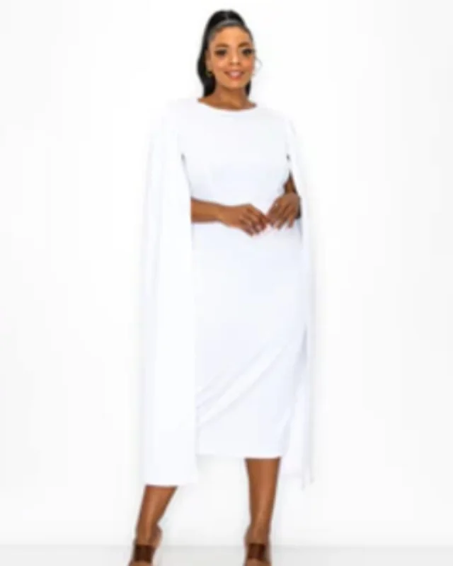 Naomi Cape Dress | White Spring unclassified dresses