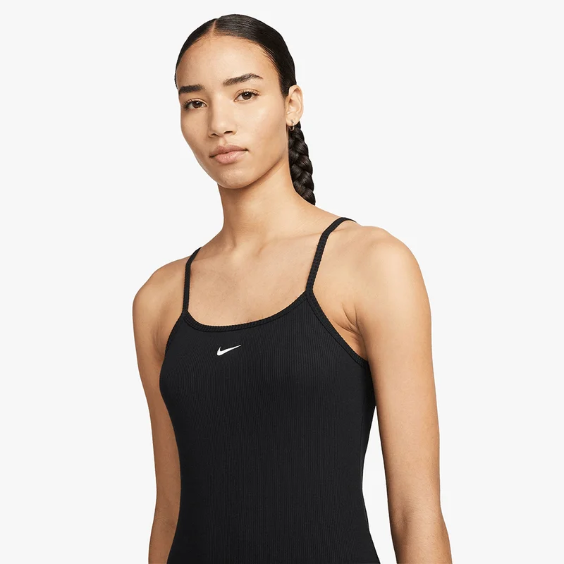 Nike Women's Nsw Black/White Ribbed Dress A-line unclassified dresses