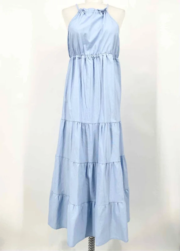 Nomad Women's Powder Blue Spaghetti Strap Polyester Size M Dress Designer unclassified dresses