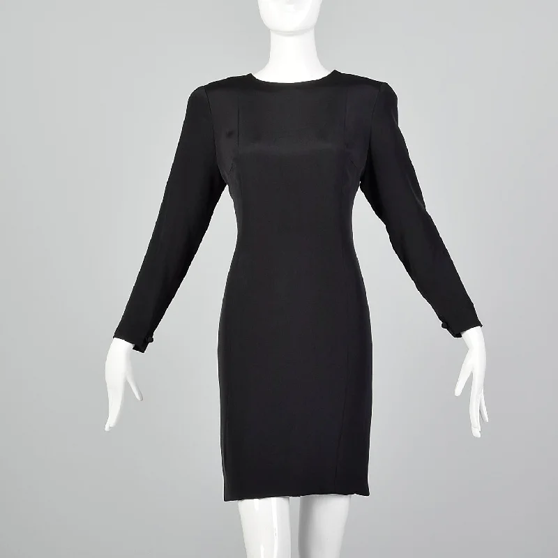 Pauline Trigere Late 1970s / Early 1980s Black Dress Cotton unclassified dresses