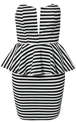 Peplum Striped Dress Elegant evening unclassified dresses