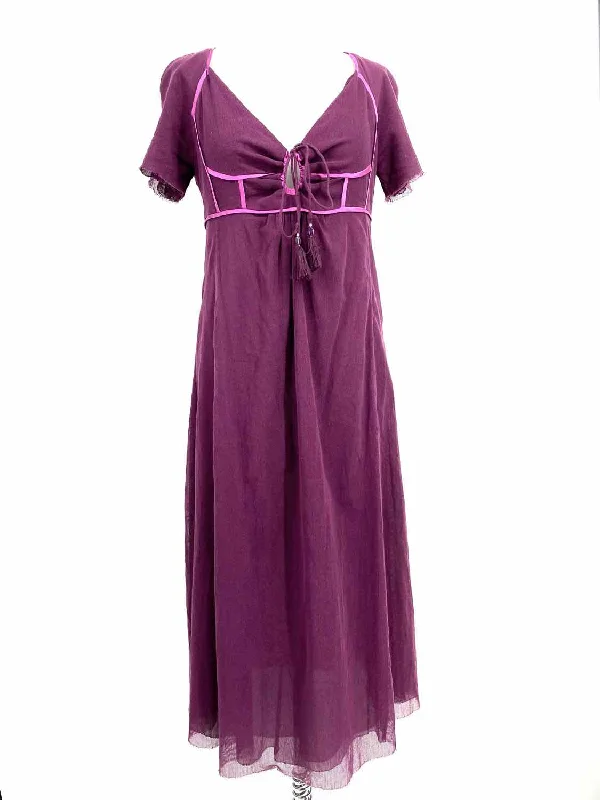 PORTS 1961 Women's Purple Low Neck Raw Hem Date Night Size M Dress Elegant evening unclassified dresses