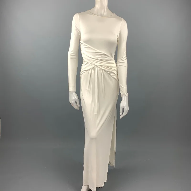 RACHEL ZOE Size 4 White Jersey Rayon Draped Dress Holiday unclassified dresses