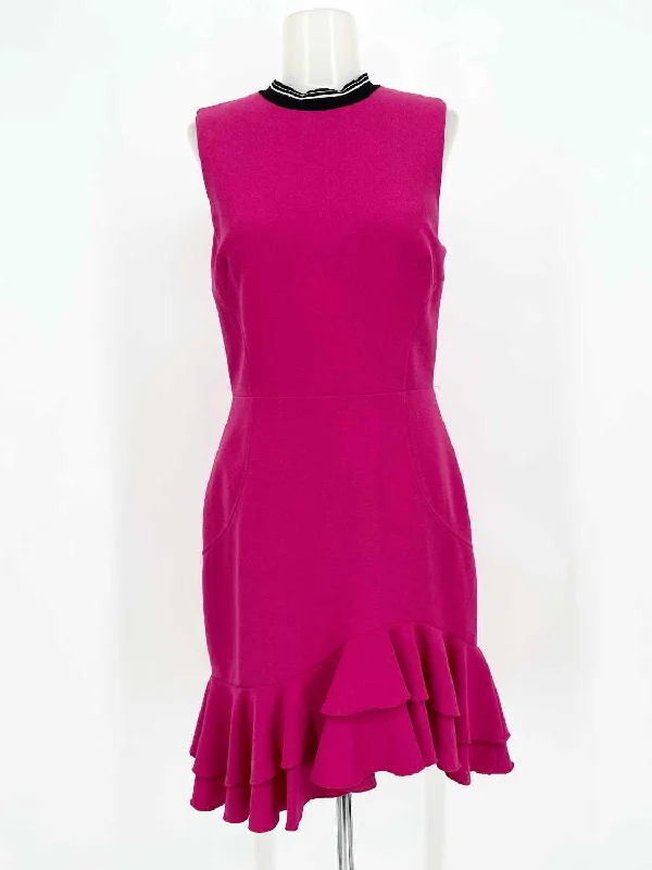 Rebecca Vallance Women's Pink Sleeveless Ruffled Size 6 Dress Cocktail unclassified dresses