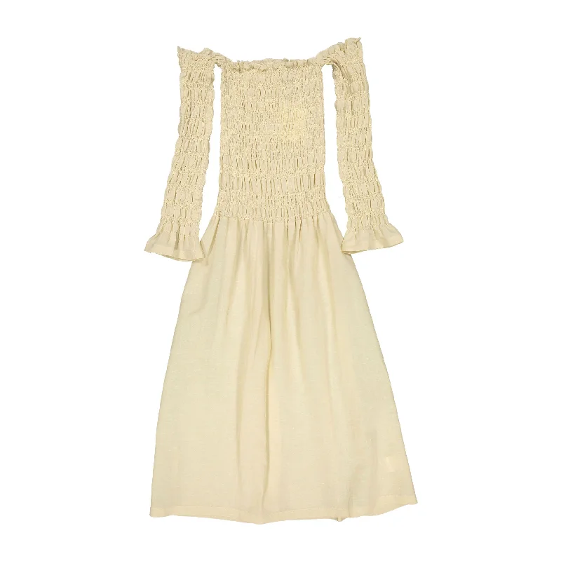 Rohe Cream Smocked Off-Shoulder Dress Club unclassified dresses