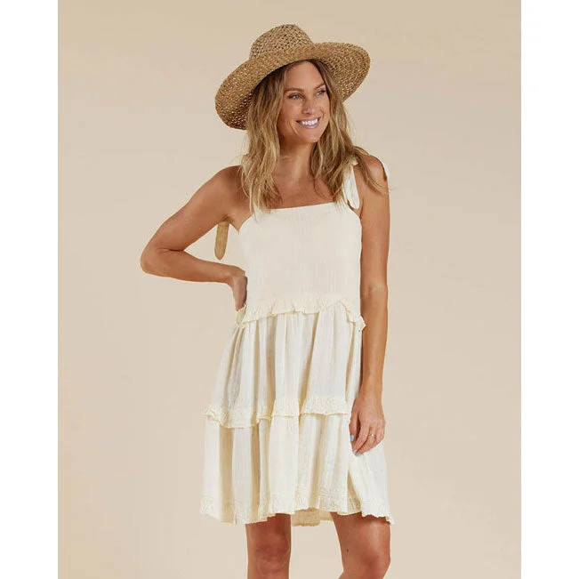 Rylee and Cru Ruffle Swing Women Dress || Ivory Unique unclassified dresses