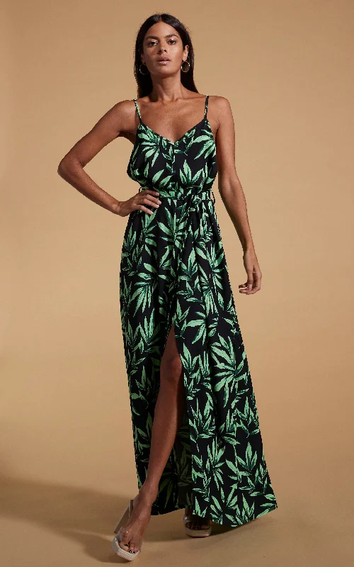 Sookie Slip Dress in Tropic Green on Black Elegant unclassified dresses