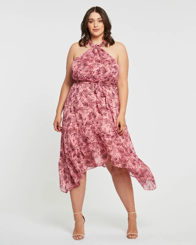 Sophia Halter Dress | Print Cocktail floral dresses