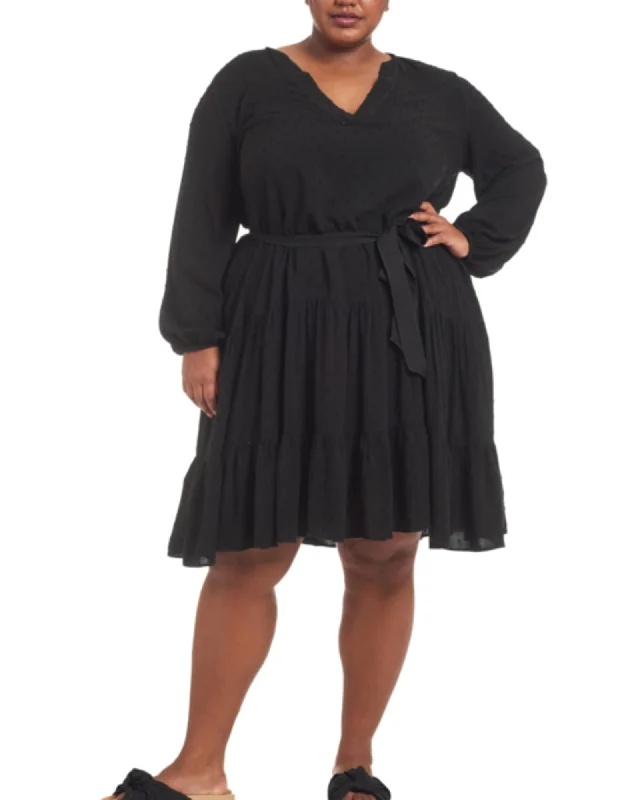 Tiered Dobby Dress | BLACK Fall unclassified dresses