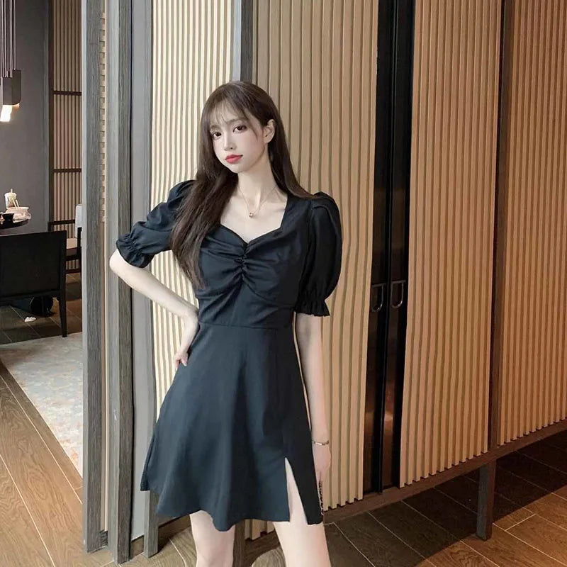 V Neck Puff Sleeve Dress Women’s Elegant Summer Style Short unclassified dresses