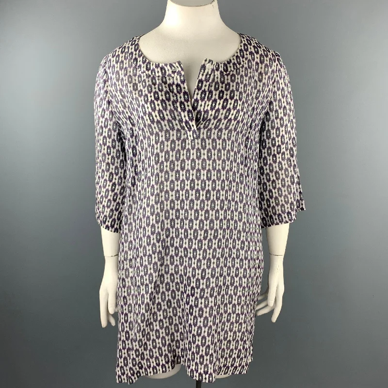 WEEKEND by MAX MARA Size 16 Multi-Color Ikat Ramie Tunic Dress Printed unclassified dresses