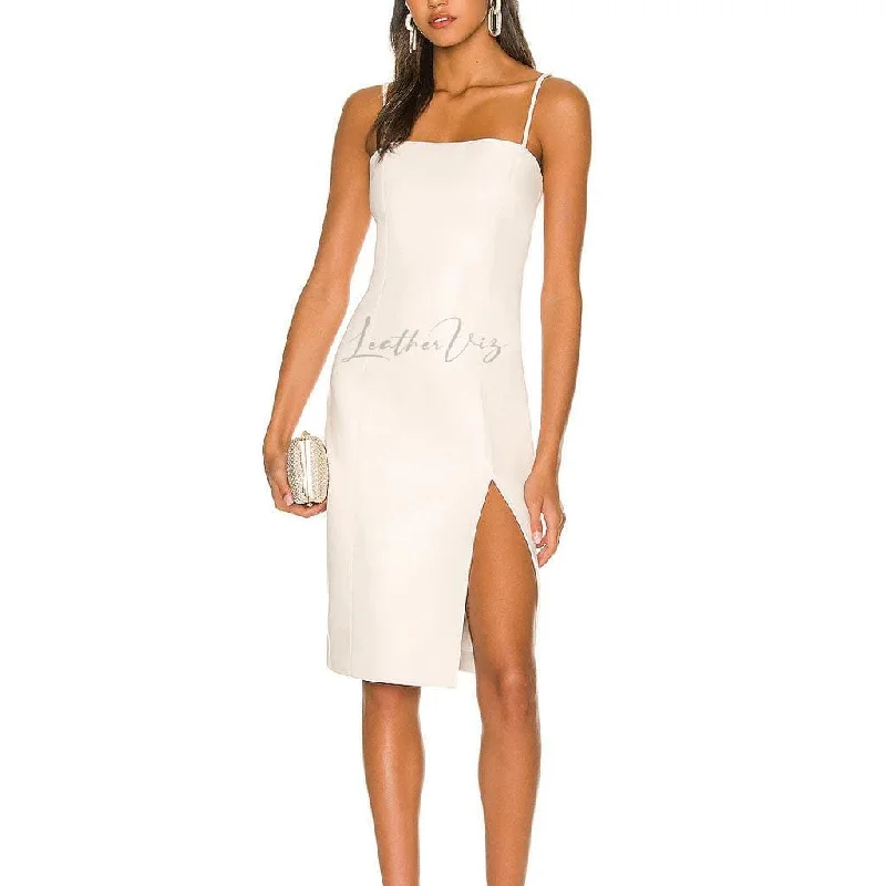 WHITE BRIDAL LEATHER DRESS FOR VALENTINE’S DAY Y2K unclassified dresses