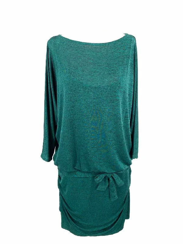 White House Black Market Women's Green tunic Polyester Blend Shimmer sizeM Dress Printed unclassified dresses