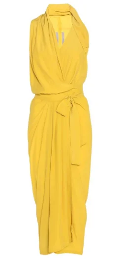 Yellow Wrap Dress Knitted unclassified dresses