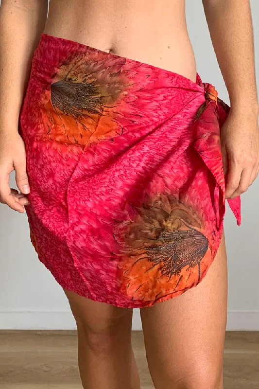 Cosmic Short Wrap Tie Up Sarong Button-up Mini Skirt