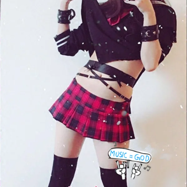 Cute plaid short skirt YV40345 Sexy Leather Skirt