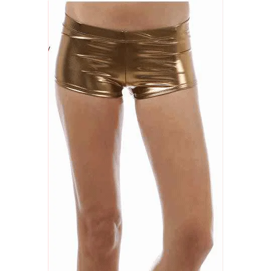 Lame Metallic Boy Shorts Mini Skirt Casual