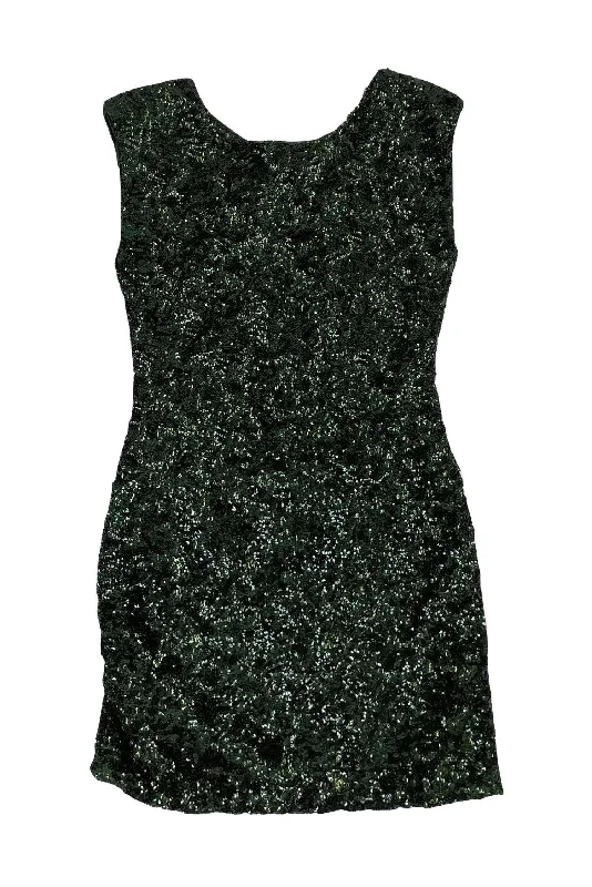 Alice & Olivia - Green Sequin Dress Sz S Sexy Sequin Gown