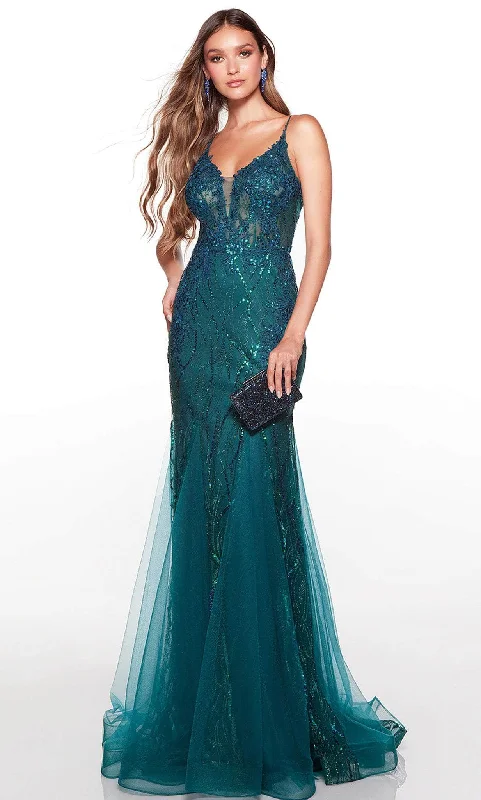 Alyce Paris 61419 - Sequined Mermaid Prom Gown Sequin Lace Dress