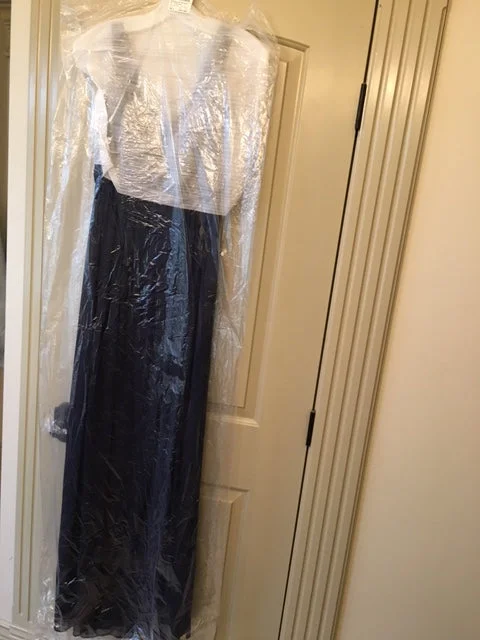 David's Bridal Long mesh with cowl back Long Boho Skirt