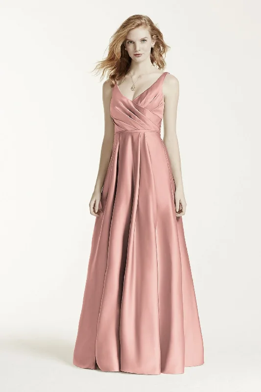 David's Bridal Long Satin Tank Ball Gown / F15741 Slim-fit Maxi Skirt