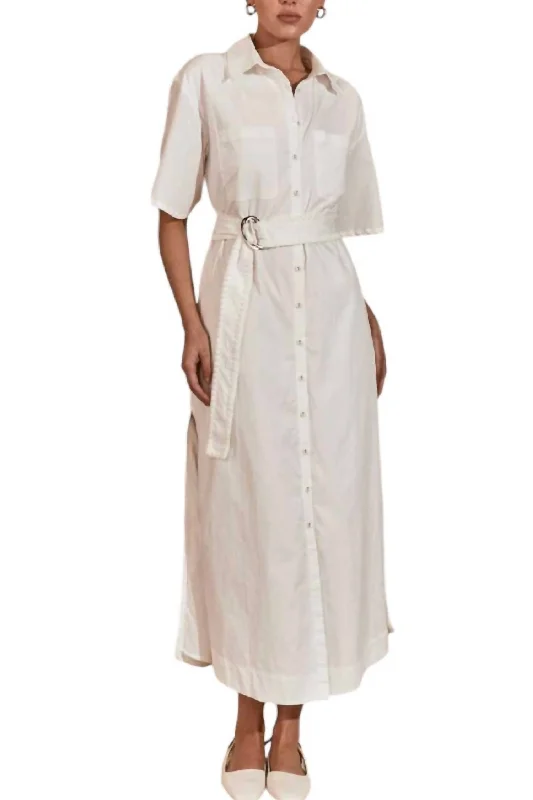 Lisle Shirt Dress In White Light Shirt Dress