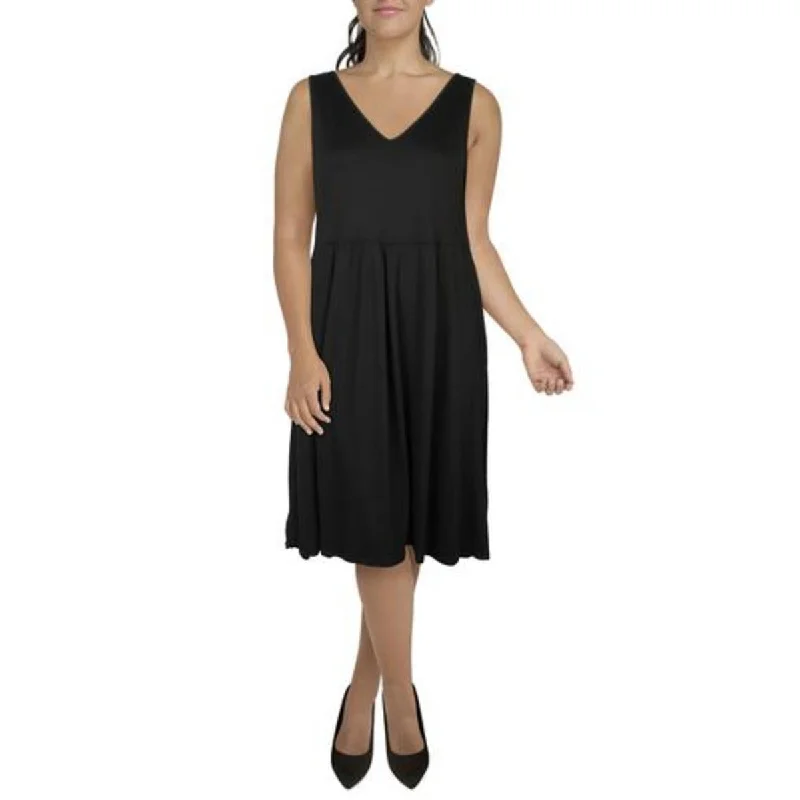 Womens T-Shirt Dress Side Pockets Fit & Flare Dress Elegant Shirt Dress