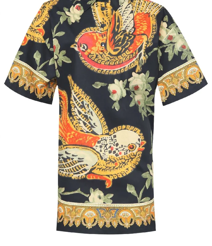 Bird Shirt Dress In Multi Relaxed Fit Shirt