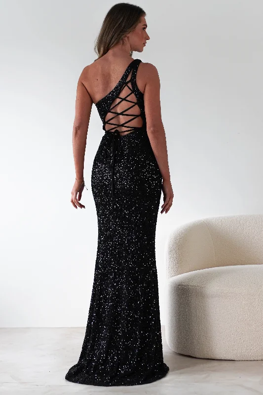 Charley Sequin Bodycon Gown | Black Stylish Bodycon Gown