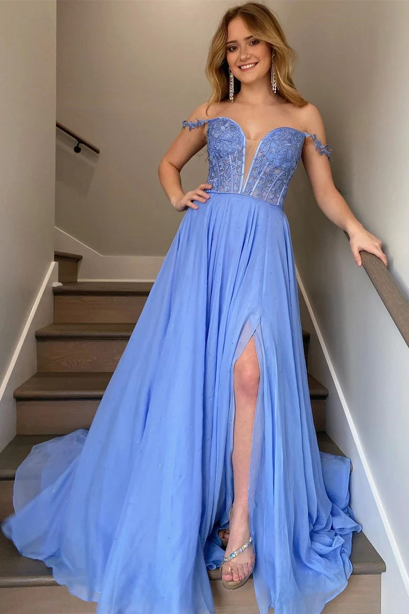 Tulle A-Line Sweetheart Spaghetti Straps Appliques Prom Dress Tulle Dress Fit